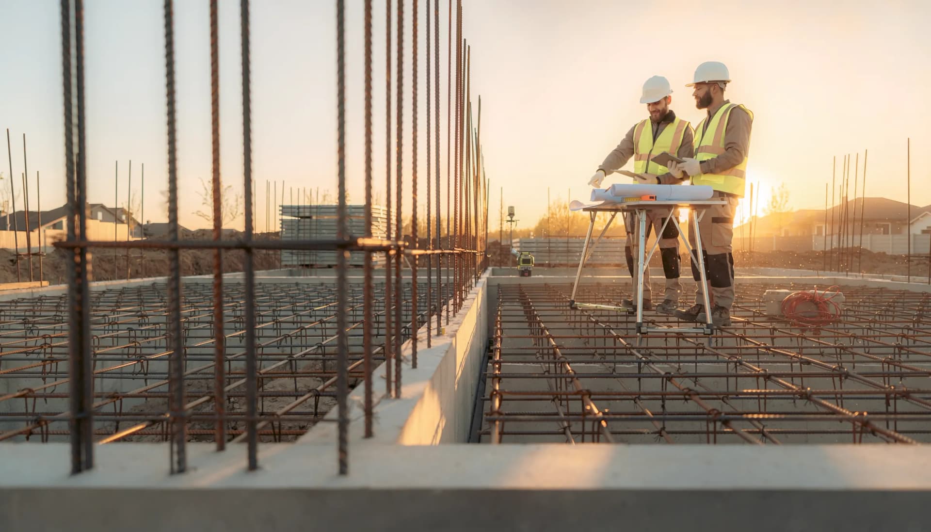 Initial planning, foundation layout, and approvals being reviewed on site